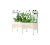 VegTrug Set di telaio per serra medio e copertura multipla, 180 x 72 x 83 cm, Bianco/Legno