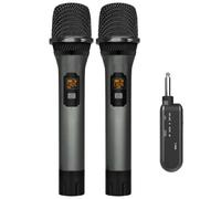 VeGue UHF - Microfono senza fili, con ricevitore ricaricabile, per karaoke, amplificatore vocale, sistema PA, cantante, chiesa, matrimonio, riunioni, 60 m (WM-2)