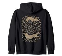 Vegvisir - Bussola vichinga, Rune, Lupo Nordico e Foresta di Cervi Felpa con Cappuccio