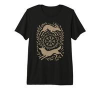 Vegvisir - Bussola vichinga, Rune, Lupo Nordico e Foresta di Cervi Maglietta Premium