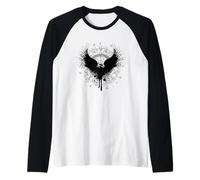 Vegvisir Grunge Symbol Raven Maglia con Maniche Raglan