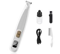 Vehequny Rasoio elettrico per zampe di cane con display digitale a LED, lama in ceramica da 20 mm, ricaricabile, per toelettatura di zampe, occhi, orecchie, viso e anca