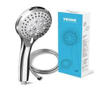 VEHHE Soffione Doccia con 1.5m Tubo, Soffione Doccia Alta Pressione con 5 Modalità, Doccino per Doccia Universale Dimensione Collegare, Doccetta per Doccia con ugello in Silicone Anti-intasamento