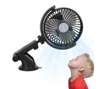 Vehicle Cooling Fan | 360° Rotating Air Circulator, 3 Speed Dashboard