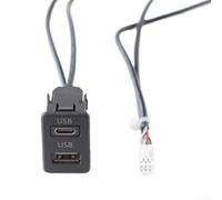 VehiCsk - Adattatore interfaCse audio da 6 pin a USB e tipo C, per sistemi di navigazione aftermarket, pannello di estensione di ingresso USB VehiCsle con cablaggio da 145 Csm