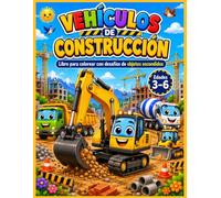 Vehículos de Construcción: Libro para colorear con desafíos de objetos escondidos