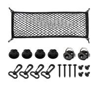 VEHIRIE Rete Elastica per Bagagliaio Auto - 90 x 30 cm, Nero con Ganci - Compatibile con Fiat, Volkswagen, Toyota, Renault, Peugeot e altre auto di Classe A/B