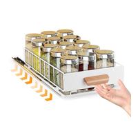 Vehoukli Cassetto telescopico - cassetto estraibile da cucina - organizer da cucina con manico - senza fori e scivolo fuori - bianco - 24 cm larghezza x 40 cm altezza x 7 cm