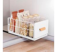 Vehoukli Cassetto telescopico - cassetto estraibile da cucina - organizer da cucina con manico - senza fori e scivolo fuori - bianco - 24 cm larghezza x 40 cm altezza x 18 cm