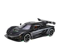 Veicoli a Motore in Scala 1:24 Per Koenigsegg Jesko Attack Modello Di Auto Da Corsa In Lega Fonde Sotto Pressione Veicoli Sportivi Suono E Luce Modello di Auto Replica (Color : Black)