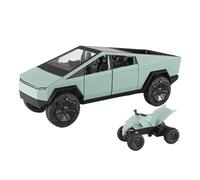 Veicoli a Motore in Scala 1:24 per Tesla Cybertruck Model Pickup Truck Auto in Metallo Pressofuso con Regalo di Raccolta di Suoni E Luci Modello di Auto Replica (Color : Green)