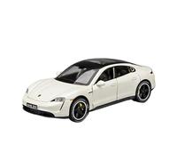 Veicoli A Motore Miniatura 1:32 For Porsche Taycan Mini Simulazione Statica Scala Lega Modello Auto Modello Metallo Display Creativo Macchinina Modellino Di Auto Finito(White)
