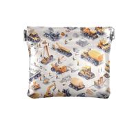 Veicoli da costruzione Donne Portafoglio In Pelle Contanti Fancy Change Holder Card Organizer per le Donne, Camion della betoniera della gru della diga della scena della costruzione, 1 size, moderno