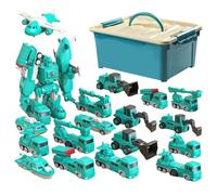 Veicoli da costruzione magnetici, giocattolo per auto di ingegneria magnetica - Giocattolo per auto da costruzione trasformabile,Camion magnetici creativi per bambini dai 4 ai 6 anni, per l'