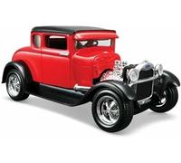 Veicoli metallo pressofuso 1:24 per Ford Model A Vintage 1929 Simulazione Modello auto lega Giocattolo Veicolo Statico scala Ornamenti(Rosso)