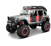 Veicoli metallo pressofuso 1:24 per Jeep per Wrangler 2015 Suv Simulazione auto lega Modello giocattolo Veicolo scala statica Ornamenti modello(Cromo)