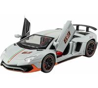 Veicoli metallo pressofuso 1:24 per Lamborghini Lp780 modello auto sportiva lega giocattolo veicolo statico dinamico ornamenti(Cromo)