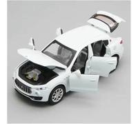 Veicoli metallo pressofuso 1:32 per Maserati Levante SUV modello auto lega con suono dinamico e ornamenti modelli veicoli luminosi(White)