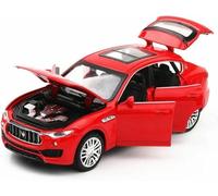 Veicoli metallo pressofuso 1:32 per Maserati Levante SUV modello auto lega con suono dinamico e ornamenti modelli veicoli luminosi(Rosso)