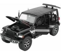 Veicoli metallo pressofuso per Jeep per Wrangler Rubicon scala 1:22 modello auto lega simulazione dinamica giocattolo regalo(Nero)