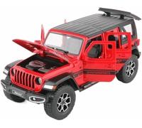 Veicoli metallo pressofuso per Jeep per Wrangler Rubicon scala 1:22 modello auto lega simulazione dinamica giocattolo regalo(Rosso)