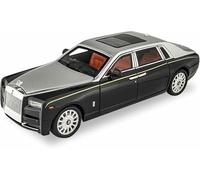 Veicoli metallo pressofuso scala 1:18 1:24 per Rolls-Royce Phantom auto lusso lega modellismo suono luce veicolo statico pull-back collezione regalo(1:18 Silver)