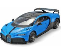 Veicoli metallo pressofuso scala 1:18 per Bugatti Chiron Supercar Simulazione modello auto lega con suono dinamico e luce veicolo giocattolo(Blu)