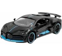 Veicoli metallo pressofuso scala 1:32 per Bugatti Divo Supercar Simulazione Modello auto lega veicolo giocattolo con suono dinamico e luce(Nero)