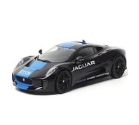 Veicoli Proporzionali 1:18 Per Jaguar C-X75 - Nero Metallizzato Con Striscia Azzurra Decorazione In Lega Ad Apertura Completa Mini Modello Di Auto
