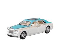 Veicoli Proporzionali 1 24 Per Rolls-Royce Phantom Die-cast Car Collection Modello Di Auto In Metallo Con Luci E Suoni Pull Back Toy Car Mini Modello Di Auto(Blu)
