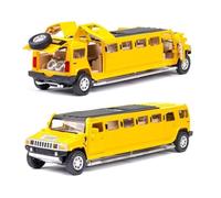 Veicoli Proporzionali Modello Lega 1 32 Per Hummer H2 Modello Auto Pressofusa Con Suono E Luce Modello Berlina Lusso Estesa Regalo Pull Back Mini Modello Di Auto(Yellow)