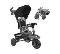 AIYAPLAY Triciclo per Bambini 6 in 1 con Maniglione di Spinta e Sedile Girevole, 111.5x52x98 cm, Nero Aosom Italy