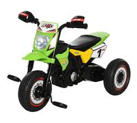 HOMCOM Triciclo per Bambini Stile Moto a Pedali con Luci e Suoni, 3 Ruote Larghe, Età 18-36 Mesi, 71x40x51cm, Verde Aosom