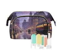 Veicolo della borsa di trucco di viaggio nelle borse cosmetiche di grande capacità di notte della città, Multicolore, Taglia unica, casual