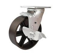 Veicolo di turnover for la gestione degli strumenti logistici della ruota mobile con freno laterale in ghisa da 1 pezzo da 6 pollici