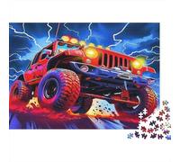 Veicolo Fuoristrada Puzzle 1000 Pezzi Gioco di Puzzle 1000 Pezzi Carta per Adulti Scena Notturna Lampi Relax Famiglia Regalo Decor 52x38cm/1000pcs