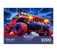 Veicolo Fuoristrada Puzzle da Assemblare in Bundle Carta Spessa Monster Truck nella Tempesta e Colori Neon Gioco Educativo per Bambini 70x50cm/1000pezzi