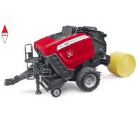 bruder 02039 - Massey Ferguson pressa per balle rotonde RB 4180 V - pressa per balle, mietitrice, fattoria, trattore, balle di paglia