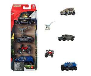 Veicolo giocattolo Mattel Matchbox Jurassic World JGL24 set 4 veicoli 1 figura