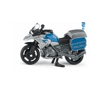 Siku 1551, moto della polizia BMW, metallo/plastica, blu/argento, moto giocattolo per bambini, luce blu, manubrio e supporto