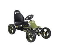 HOMCOM Go Kart a Pedali per Bambini da 3-6 Anni con Sedile Regolabile e Freno a Mano, Verde