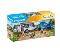 Playmobil FamilyFun 71423 Famiglia con auto e roulotte 128 pezzi
