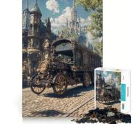 Veicolo steampunk in un paesaggio urbano ornato - Puzzle da 1000 pezzi per adolescenti - Gioco intelligente per momenti di condivisione - Immagine da assemblare - Opera d'arte 50x75cm