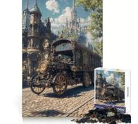 Veicolo steampunk in un paesaggio urbano ornato - Puzzle da 1000 pezzi per adolescenti - Gioco intelligente per momenti di condivisione - Immagine da assemblare - Opera d'arte 50x75cm