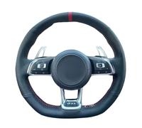 Veicolo Volante Copri Per VW Per Golf 7 Per GTI Per R Per MK7 Per Polo Per Scirocco Coprivolante Antiscivolo Nero Auto Auto Coprivolante(Red Thread)