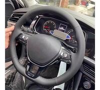 Veicolo Volante Copri Per VW Per Golf 7 Per Mk7 Per Touran Up Per Polo Per Jetta Per Passat Per B8 Per Tiguan Coprivolante Auto In Similpelle Nera Auto Coprivolante(Red Thread)