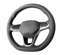 Veicolo Volante Copri Per VW Per Golf 8 Per Passat Per Arteon Per Caddy 2019-2022 Coprivolante Auto Marrone(Blue Thread)