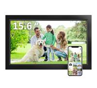 Veidoo Cornice digitale WiFi da 15,6 pollici con touch screen IPS 1920 x 1080, memoria integrata da 32 GB, rotazione automatica e montaggio a parete, cornice digitale per condividere foto e video