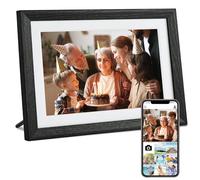 Veidoo Cornice Digitale WiFi, Schermo Touch da 10 Pollici, 32 GB di Memoria, Rotazione Automatica, Musica/Video/Calendario/Orologio, Foto e Video tramite APP Frameo, Regalo per la Famiglia (Marrone)