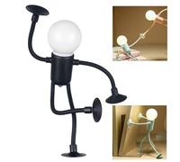 Veilleuse divertente con forma mutevole a ventosa, lampadina carina, mini veilleuse creativa per camera degli adulti, camera da letto, bagno, corridoio, decorazione di Natale (nero)